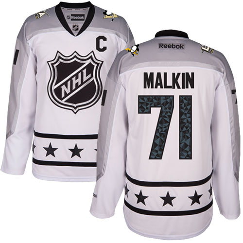 Penguins #71 Evgeni Malkin White All-Star Metropolitan Division Stitched Youth NHL Jersey